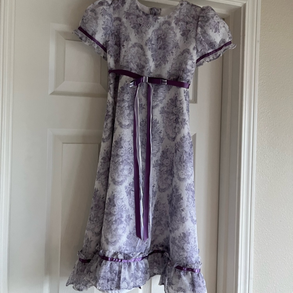 Purple and white heritage style dress.